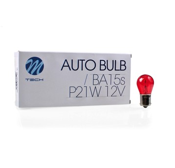 Żarówka M-Tech BA15S 12V/21W S25 RED