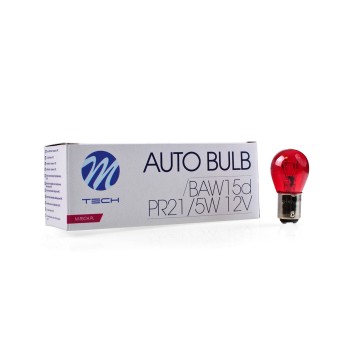 Żarówka M-TECH PR21/5W 12V 21/5W BAW15d RED