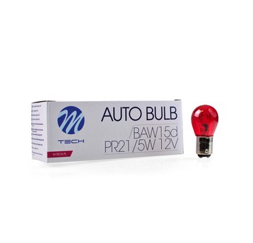 Żarówka M-TECH PR21/5W BAW15d 12V/21/5W RED