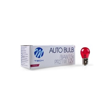 Żarówka M-TECH PR21W 12V 21W BAW15s RED