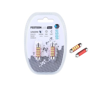 Żarówka VISION Festoon SV8.5 39mm 12/24V C5W