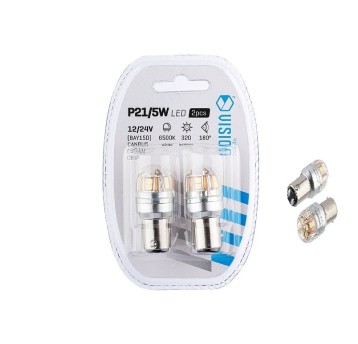 ŻARÓWKA VISION P21/5W BAY15D 12/24V 15X 2835 SMD OSRAM CHIP, CANBUS, BIAŁA, 2 SZT.