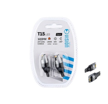 ŻARÓWKA VISION W16W T15 12/24V 4XSMD3020 POMARAŃC