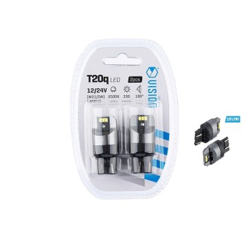ŻARÓWKA VISION W21/5W (T20Q) 12/24V 6X 3020 SMD LED, NONPOLAR, CANBUS, BIAŁA, 2 SZT.