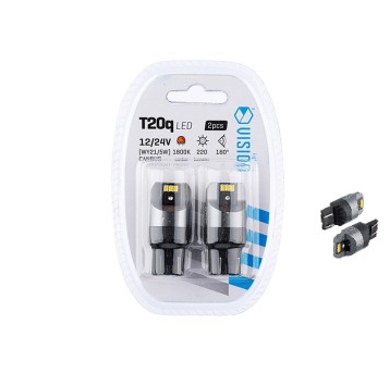 ŻARÓWKA VISION WY21/5W (T20Q) 12/24V 6X 3020 SMD LED, NONPOLAR, CANBUS, POMARAŃCZOWA, 2 SZT.