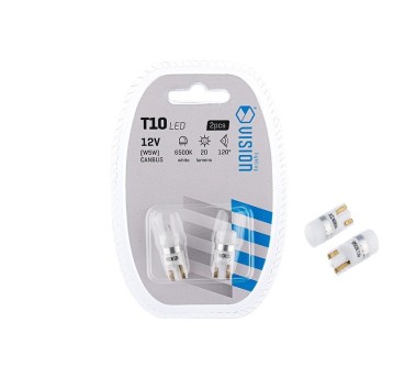 ŻARÓWKA VISION WY5W (T10) 12V 1X F10LED, CAŁOSZKLANA, POMARAŃCZOWA, 2 SZT.