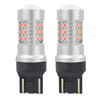Żarówki LED CANBUS 24SMD T20 WR21/5W Red Czerwone 12V 24V AMIO-02581