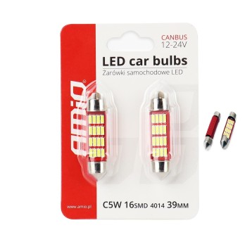 Żarówki LED CANBUS 4014 16SMD Festoon C5W C10W C3W 39mm White 12V/24V