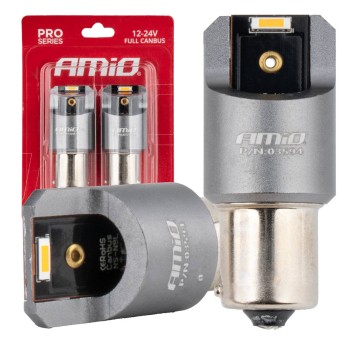 Żarówki LED FULL CANBUS PRO PY21W 2x1860 SMD pomarańczowe 12V 24V