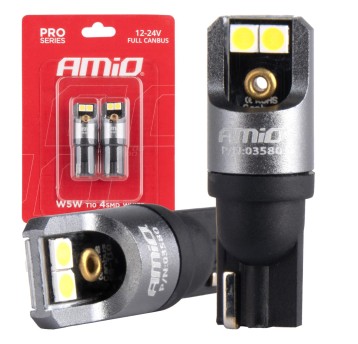 Żarówki LED FULL CANBUS PRO T10 W5W 4x3030 SMD białe 12V 24V