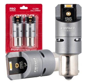 Żarówki LED FULL CANBUS PY21W 2x1860 SMD pomarańczowe 12V 24V