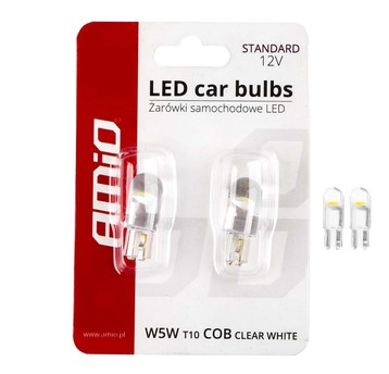 Żarówki LED STANDARD T10 W5W COB HPC 12V Clear whi
