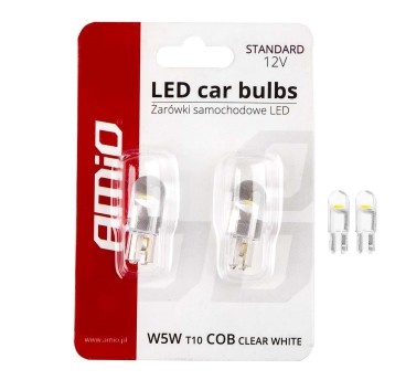 Żarówki LED STANDARD T10 W5W COB HPC 12V Clear white
