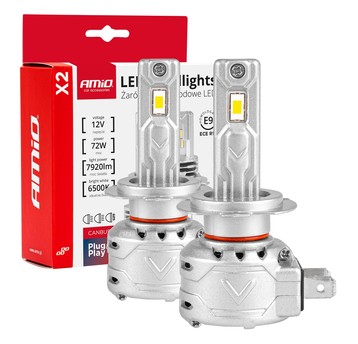 Żarówki samochodowe LED seria X2 H7 6500K Canbus AMIO-02973