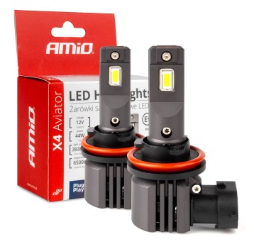 Żarówki samochodowe LED seria X4 Aviator H8 H9 H11 6500K Canbus