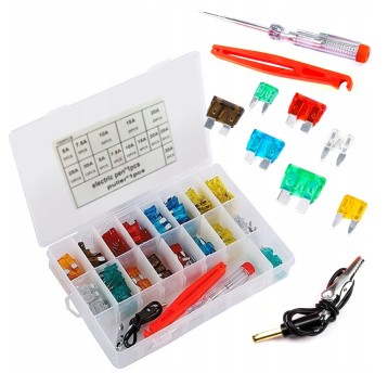 Zestaw bezpieczników samochodowych BEZPIECZNIK MINI UNI Próbnik 150el. Mix