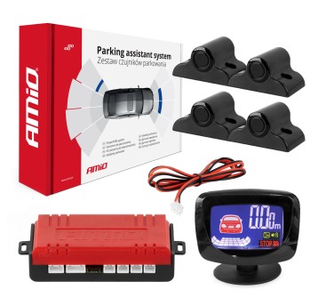 Zestaw czujników parkowania czujniki cofania LED-GRAF 4 sensory czarne 19 mm TRUCK AMIO-02280