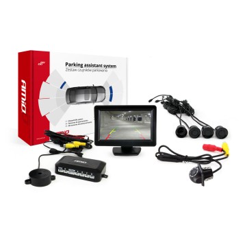 Zestaw czujników parkowania TFT01 4,3" z kamerą HD-305 LED 4 sensory czarne