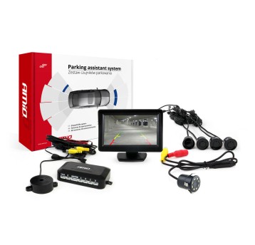 Zestaw czujników parkowania TFT01 4,3" z kamerą HD-308-LED 4 sensory czarne
