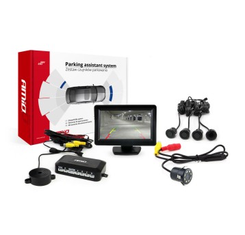 Zestaw czujników parkowania TFT01 4,3 z kamerą HD-308-LED 4 sensory czarne GOLD