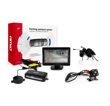 Zestaw czujników parkowania TFT01 4,3 z kamerą HD-315-LED 4 sensory białe