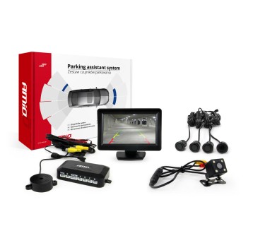 Zestaw czujników parkowania TFT01 4,3" z kamerą HD-315-LED 4 sensory czarne "GOLD"