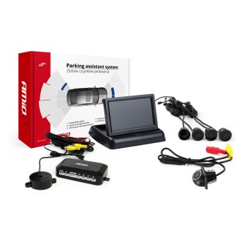 Zestaw czujników parkowania TFT02 4,3 z kamerą HD-305-LED 4 sensory czarne