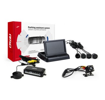 Zestaw czujników parkowania TFT02 4,3 z kamerą HD-315-LED 4 sensory czarne