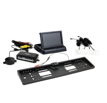 Zestaw czujników parkowania TFT02 4,3 z kamerą HD-402-LED 4 sensory białe