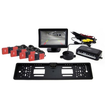 Zestaw czujników TFT01 4,3 z kamerą CAM-402 LED 4 sensory czarne wewnętrzne
