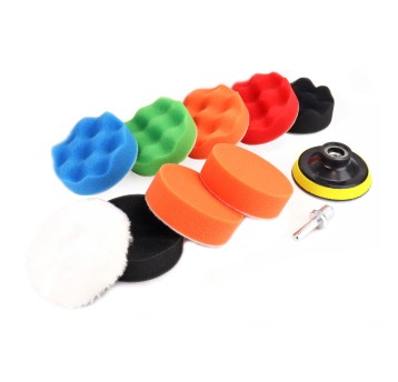 Zestaw gąbek do polerowania 9 el.+ dysk 80mm + ada